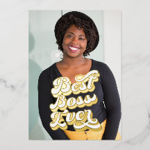 最高のボス金ゴールドカスタムフォトフラットカード