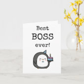 最高のボス、お礼申し込み カード (黄色い花)