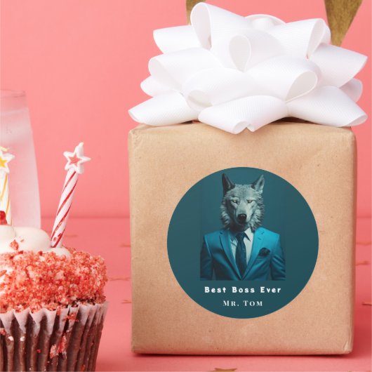 最高のボス ラウンドシール (パーティー)