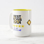 最高のボスEver (名前イニシャル) Office Coffee Mag ツートーンマグカップ (正面左)