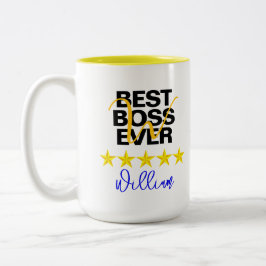 最高のボスEver (名前イニシャル) Office Coffee Mag ツートーンマグカップ