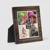 最高のボーナスパパEver 4素朴 Photo Collage Wood フォトプラーク (正面)