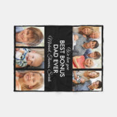 最高のボーナ Dad 写真コラージュ 父の日 フリースブランケット (正面(横))