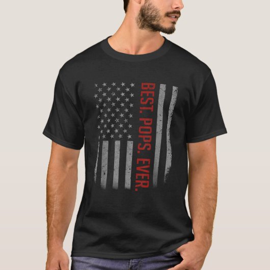 最高のポップはアメリカ合衆国で父への旗の贈り物 Tシャツ (正面)