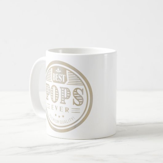 最高のポップエバー祖父パパ父の日ギフトメンズ コーヒーマグカップ (正面左)