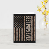 最高のポップス ever 米国アメリカ国旗おもしろいおじいちゃんおやじ カード (黄色い花)