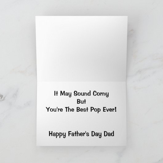 最高のポップ・アートのポコーン付き父のデイカード カード (内部)