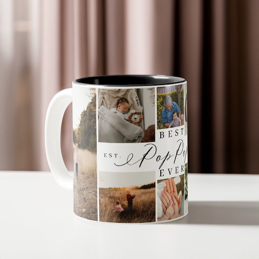 最高のポップ・アートのポップ・アートのEver Script 8エレガント Photo Collag ツートーンマグカップ