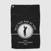 最高のポップ・アートのポップ・アートのParゴルファー男性ブラック&ホワイトおもしろい ゴルフタオル (正面)