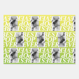 最高のポップ・アートの |おもしろいパパ写真ギフト ラッピングペーパーシート