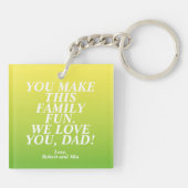 最高のポップ・アートの |父おもしろいの日 キーホルダー (裏面)