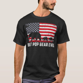 最高のポップ・アートのBear Ever USAアメリカ国旗の父の日 Tシャツ