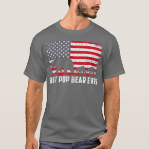 最高のポップ・アートのBear Ever USAアメリカ国旗の父の日 Tシャツ
