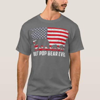 最高のポップ・アートのBear Ever USAアメリカ国旗の父の日 Tシャツ