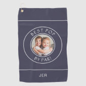 最高のポップ・アートのPar Golpherの写真ギフトモダンネイビーブルー ゴルフタオル (正面)