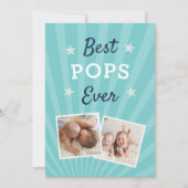 最高のポップ |父の日のフラット写真 カード (正面)