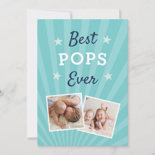 最高のポップ |父の日のフラット写真 カード (正面)