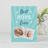 最高のポップ |父の日のフラット写真 カード (スタンド正面)