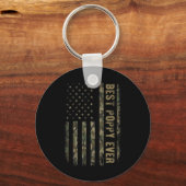 最高のポピー・エバー・カモフラージュ米国国旗父の キーホルダー (正面)
