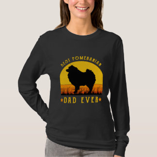 最高のポメラニア犬パパエバおもしろいパパグラフィックラブラッド Tシャツ
