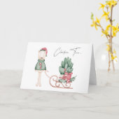 最高のポーラと松の枝を願う カード (黄色い花)