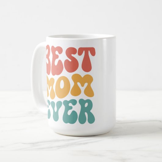 最高のマエバーカラフルレトロタイポグラフィ コーヒーマグカップ (正面左)