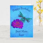 最高のマドラゴンフライパーソナライズされた誕生日 カード (黄色い花)