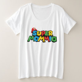 最高のママのためのスーパーマミオ プラスサイズTシャツ