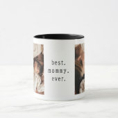 最高のママはあなた Mug 2枚の写真入り マグカップ (中央)