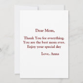 最高のママはいつだって素敵 グルーヴィー フラワー マザーズデイ オーダーメイド カード (裏面)