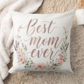 最高のママはいつだって - 水彩花柄スロー枕 クッション (ブランケット)