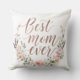 最高のママはいつだって - 水彩花柄スロー枕 クッション