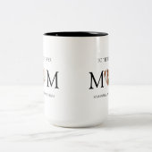 最高のママへのフォトハートマグ - 名入れ ツートーンマグカップ (中央)