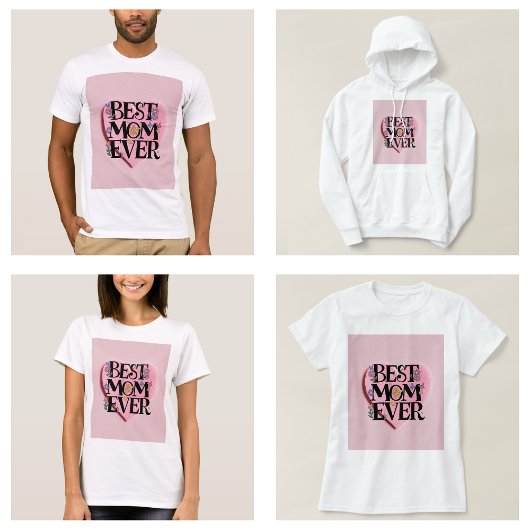 最高のママへの花とピンクのハート Tシャツ