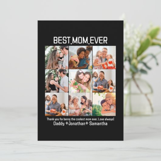 最高のママへ 家族の写真コラージュ シーズンカード (スタンド正面)