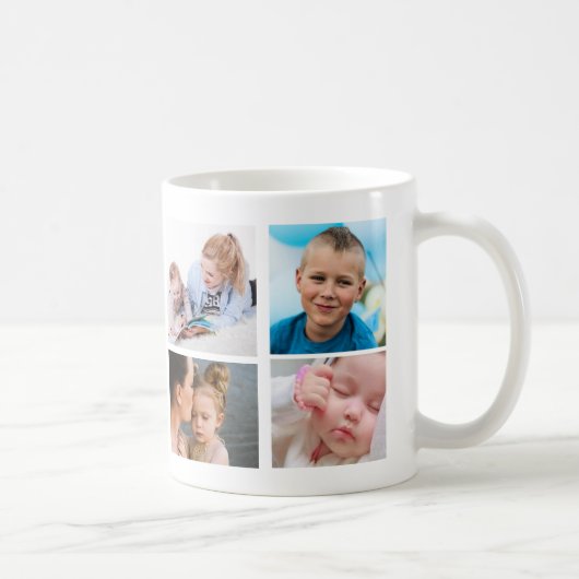 最高のママへ 4枚の写真コラージュ カスタマイズ可能 コーヒーマグカップ (右)