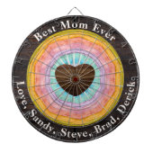 最高のママエバーパステル素朴サンセットウッドトーン ダーツボード (正面)