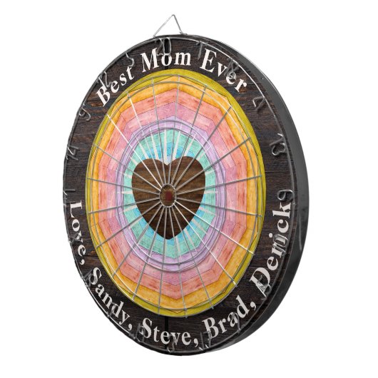 最高のママエバーパステル素朴サンセットウッドトーン ダーツボード (正面右)