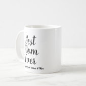 最高のママエバー黒カスタム文字パーソナライズされた コーヒーマグカップ (正面左)