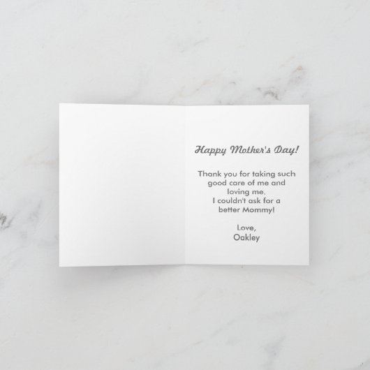 最高のママカスタムドギー母の日のカード カード (内部)