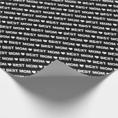 最高のママホワイトオンブラックラッピング紙 ラッピングペーパー (角)