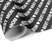 最高のママホワイトオンブラックラッピング紙 ラッピングペーパー (ロールコーナー)