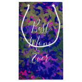 最高のマママエバーパープルブルーガーデンハンド色彩の鮮やか スモールペーパーバッグ (裏面)