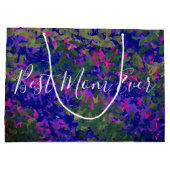 最高のマママエバーパープルブルーガーデンハンド色彩の鮮やか ラージペーパーバッグ (裏面)