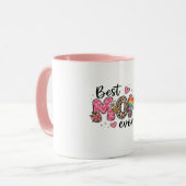 最高のマママグカップ - ピンクの内側 セラミックコーヒーC マグカップ (正面左)