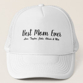 最高のマママホワイトブラックスクリプトシパーソナライズされたック キャップ