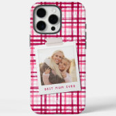 最高のママ写真かわいいモダンな赤とピンクのパターン Case-Mate iPhoneケース (裏面)
