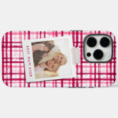 最高のママ写真かわいいモダンな赤とピンクのパターン Case-Mate iPhoneケース (裏面 (横))