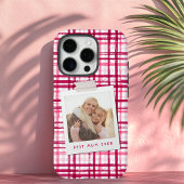 最高のママ写真 かわいいモダンな赤とピンクの柄 Case-Mate iPhoneケース