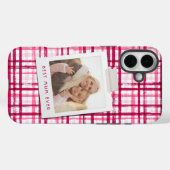 最高のママ写真 かわいいモダンな赤とピンクの柄 Case-Mate iPhoneケース (裏面 (横))